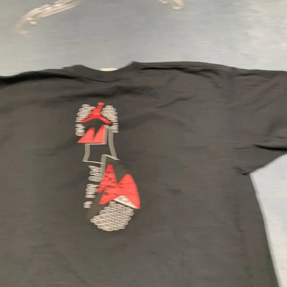 Air Jordan T Shirt Mens XL Black Graphic Jumpman Logo Knit Crew Neck Casual